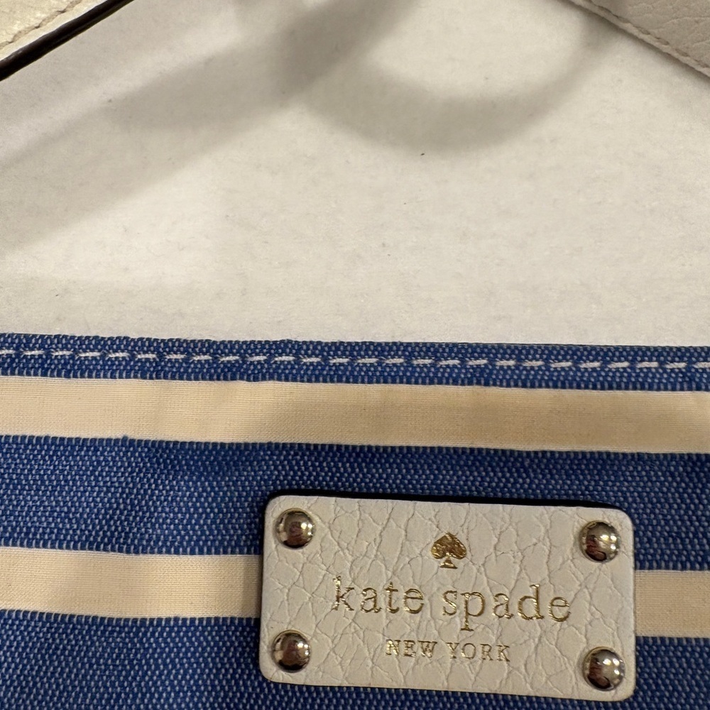 Kate Spade Blue and White Striped Crossbody Bag - Picture 3 of 4